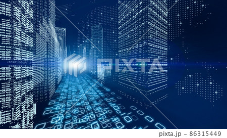 スマートシティ、デジタル社会のイメージ スマートシティ、デジタル社会のイメージ 86315449