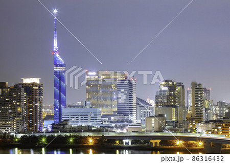 美しい福岡の夜景 夜の福岡タワー 美しい福岡の夜景 夜の福岡タワー 86316432
