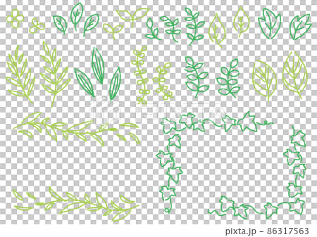 Handwritten plant frameset (rough lines) 86317563