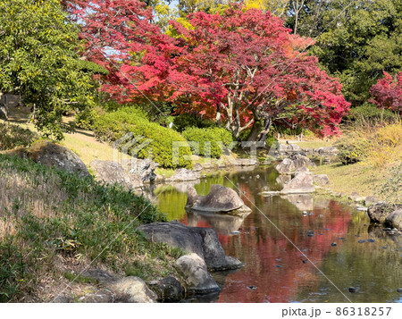 紅葉が見頃の栗林公園（11月下旬） 86318257