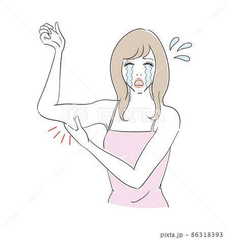 二の腕の脂肪を気にする女性 86318393