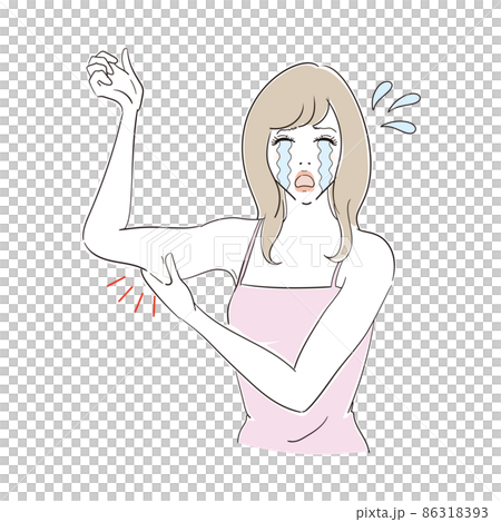 二の腕の脂肪を気にする女性 86318393