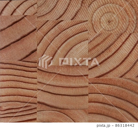 カラ松集成材木口高画質のイラスト素材