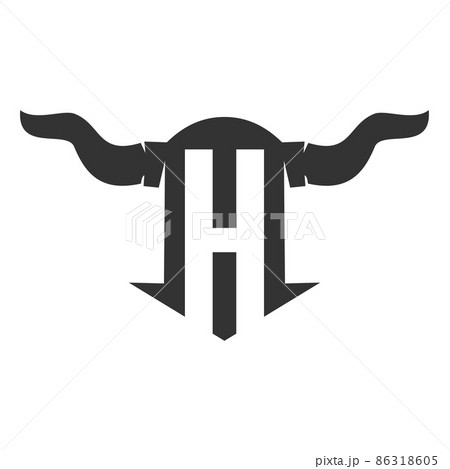 bull head letter H Icon Illustration Brand Identity 86318605