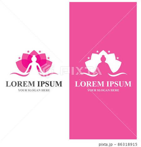 Lotus Flower Sign for Wellness, Spa and Yoga. Vector Illustration Lotus Flower Sign for Wellness, Spa and Yoga. Vector Illustration 86318915