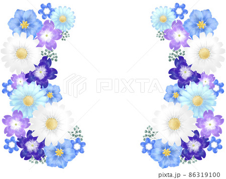 春夏のかわいい青い花の背景素材のイラスト素材