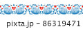 Seamless borders with swans, heart and folklore elements 86319471