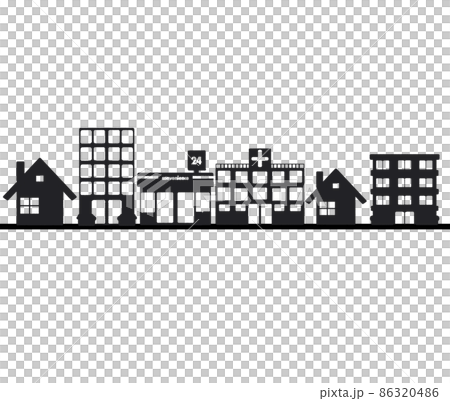 Cityscape illustration material Residential area silhouette Cityscape illustration material Residential area silhouette 86320486