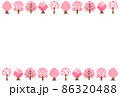 桜の木 フレーム イラスト素材 86320488