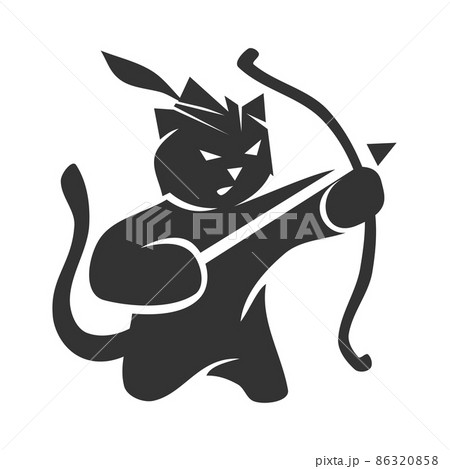 Cat Archer Icon Illustration Brand Identity 86320858