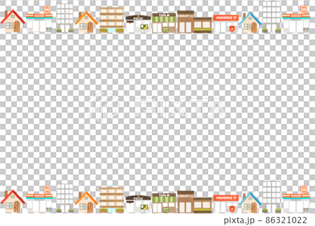 街並み フレーム イラスト素材 背景 86321022