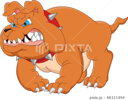 angry bulldog cartoon isolated on white background 86321994
