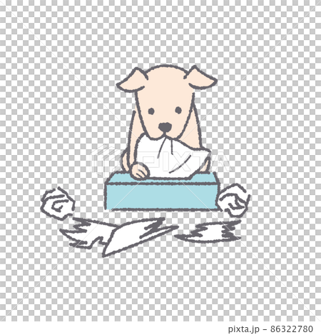 ティッシュを出す犬 ティッシュを出す犬 86322780