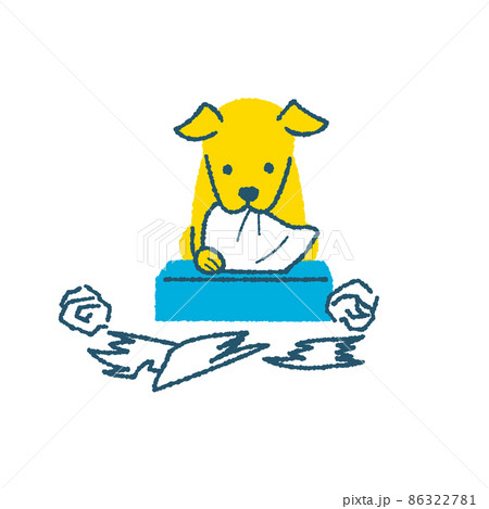 ティッシュを出す犬 86322781