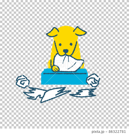 ティッシュを出す犬 86322781