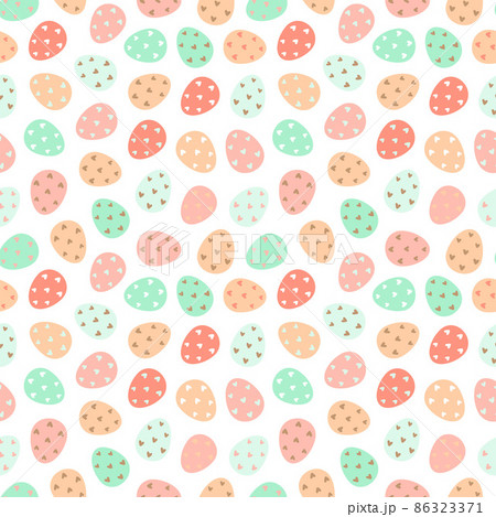 pattern of Easter eggs on a white background 86323371