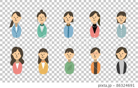 Illustration icon of a smiling female businessman Illustration icon of a smiling female businessman 86324691
