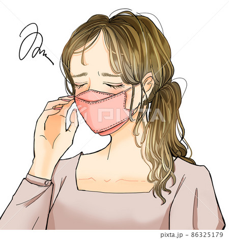 マスクをしている女性　 86325179