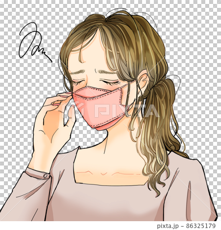 マスクをしている女性　 86325179
