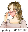 マスクをしている女性 86325180