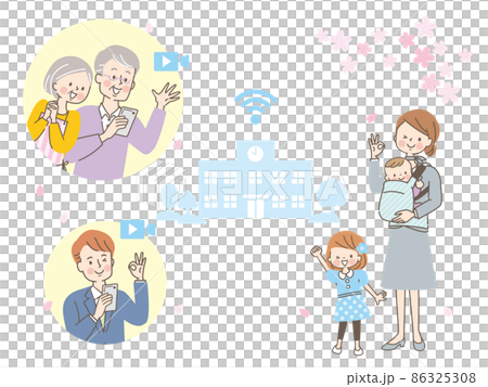 学校の様子をオンラインで発信するイメージイラスト素材 学校の様子をオンラインで発信するイメージイラスト素材 86325308