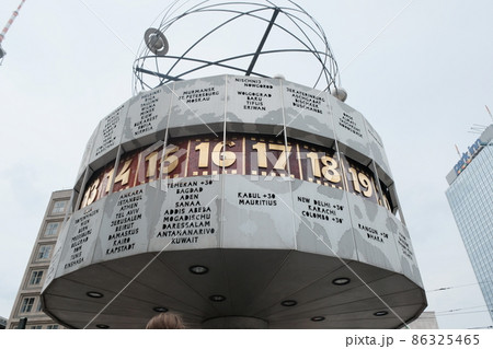 World Time Clock in Alexanderplatz, Berlin, Germany. The Weltzeituhr (Worldtime Clock) at Alexanderplatz in Berlin World Time Clock in Alexanderplatz, Berlin, Germany. The Weltzeituhr (Worldtime Clock) at Alexanderplatz in Berlin 86325465