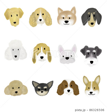 いろんな犬の顔セット 86326506