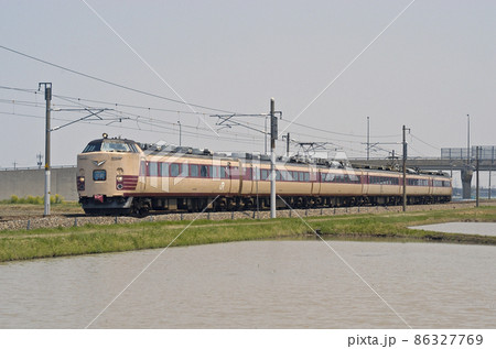 北陸本線　加賀笠間－美川　JR西日本　485系　K02編成（金沢）　加越 86327769