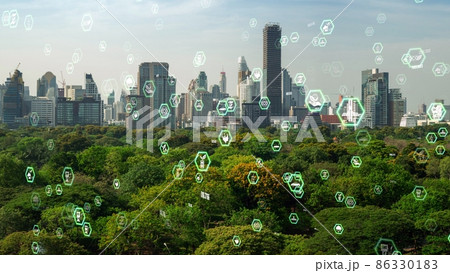 Green city technology shifting towards sustainable alteration concept Green city technology shifting towards sustainable alteration concept 86330183