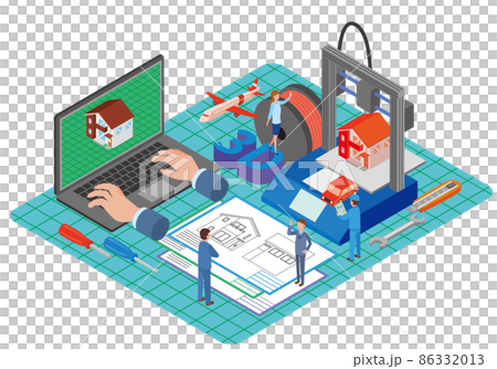 使用 3D 打印機製作的圖像 86332013