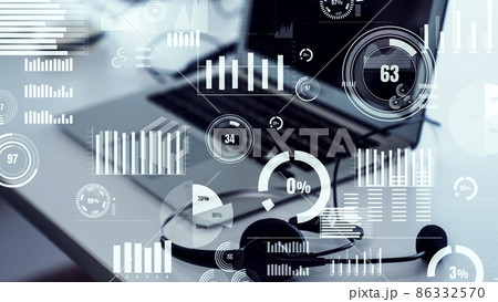 Business dashboard for financial data analysis envisional graphic 86332570