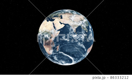 Planet earth with realistic geography surface and orbital 3D cloud atmosphere Planet earth with realistic geography surface and orbital 3D cloud atmosphere 86333212