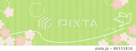 春のイメージのバナーテンプレート（桜のイラストの背景素材） 86333816