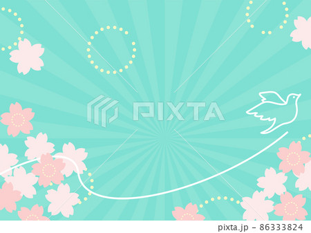 春のイメージのバナーテンプレート（桜のイラストの背景素材） 86333824