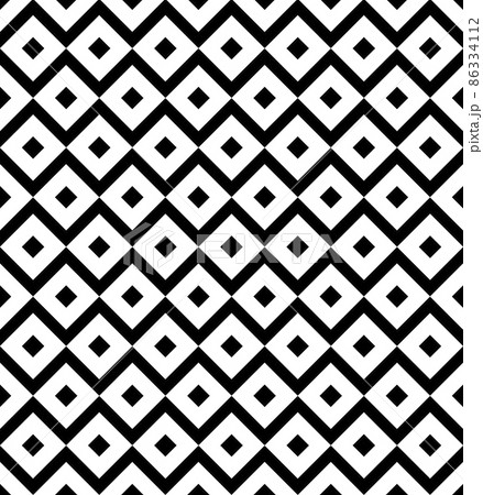 Vintage diagonal chequerwise squares cross lines vector pattern or background. Texture for tiles 86334112