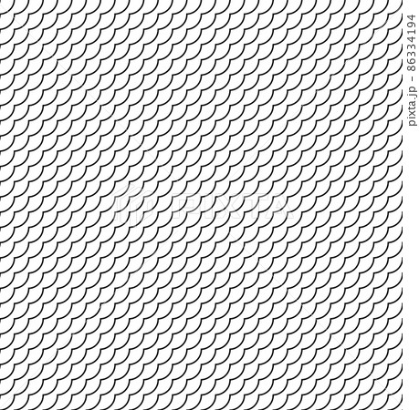 Geometric fish scales chinese seamless pattern. Wavy roof tile background for design. Modern repeating stylish texture. Flat pattern. Vector Geometric fish scales chinese seamless pattern. Wavy roof tile background for design. Modern repeating stylish texture. Flat pattern. Vector 86334194