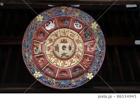 大阪天満宮 表大門 天井 十二支方位盤 大阪天満宮 表大門 天井 十二支方位盤 86334945