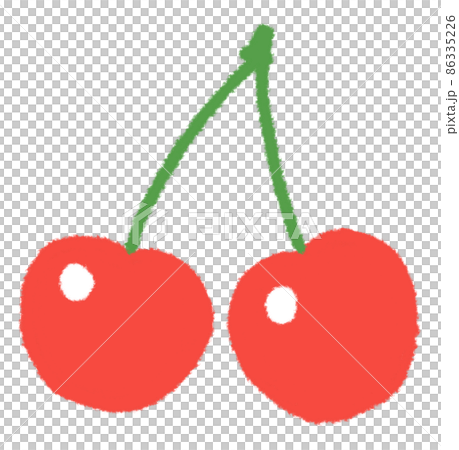 シンプルでかわいいさくらんぼのイラストのイラスト素材