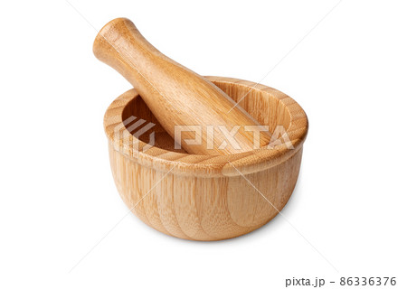 Traditional wooden mortar and pestle Traditional wooden mortar and pestle 86336376