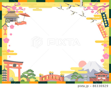 日本のアイコンフレーム素材 86336929
