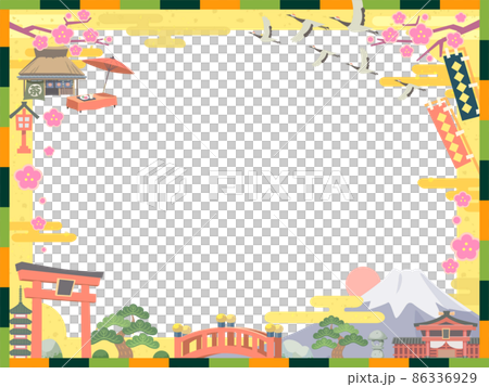 日本のアイコンフレーム素材 86336929