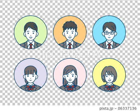 Student student icon junior high school high school student junior high school student male and female friend smile face Student student icon junior high school high school student junior high school student male and female friend smile face 86337136