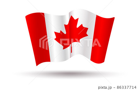 Vector Canadian flag in 3D style. Vintage flag of Canada. 86337714