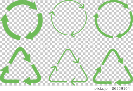 箭頭（循環）循環圖標綠色回收三角形圈生態 86339104