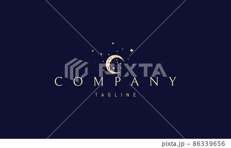 Vector golden logo on which an abstract image of a bitten cookie in the form of a moon. Vector golden logo on which an abstract image of a bitten cookie in the form of a moon. 86339656