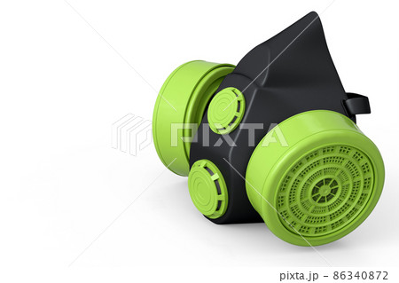 Respirator for professional use or gas mask on white background 86340872