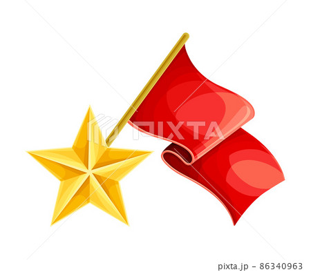 red flag with five pointed star