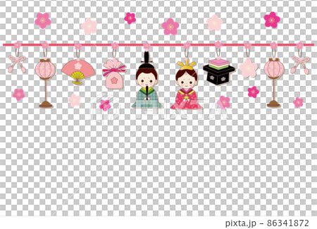 ひなまつり アップリケ風素材 ガーランド 86341872