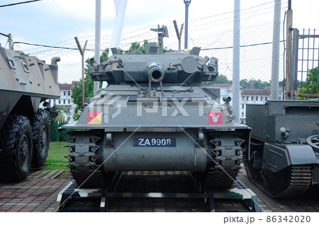 PORT DICKSON, MALAYSIA -MAY 08, 2016: Old army armor vehicle and tanks restored and display for public at Malaysia Army Museum or Muzium Tentera Darat in Port Dickson, Negeri Sembilan, Malaysia. PORT DICKSON, MALAYSIA -MAY 08, 2016: Old army armor vehicle and tanks restored and display for public at Malaysia Army Museum or Muzium Tentera Darat in Port Dickson, Negeri Sembilan, Malaysia. 86342020