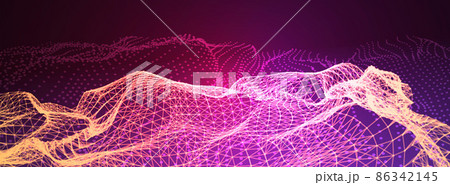 Digital technology background. Neural network or big data concept illustration. Blockchain, database in global information field 86342145